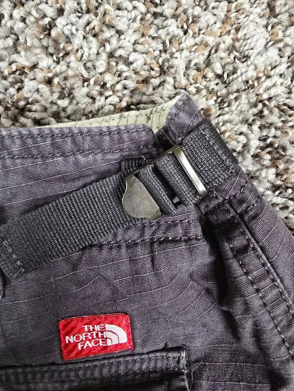 The North Face Mens Sz 36 Classic Zip Up Cargo Shorts Gray 100% Cotton